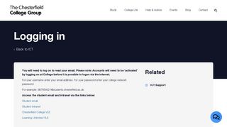 
                            1. Logging in - Chesterfield College - Chesterfield College Student Portal