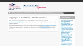 Logging In to Blackboard Learn for Students - MSU Denver Sites - Msu Denver Blackboard Portal