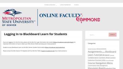 Logging In to Blackboard Learn for Students