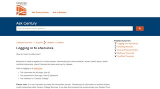 
                            6. Logging in to eServices - Ask Century - Mnscu Eservices Portal
