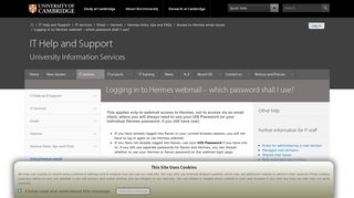 Logging in to Hermes webmail – which password shall I use ... - Hermes Portal Cambridge