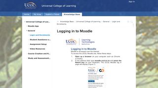 
                            3. Logging in to Moodle - Zoho Desk - Ucol Portal