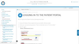 
                            3. Logging in to the Patient Portal - ClinicTracker User Portal - Clinic Tracker Patient Portal