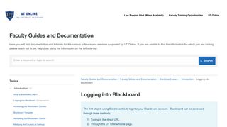 
                            8. Logging into Blackboard | Blackboard Learn | Faculty Guides ... - Ut Blackboard Portal
