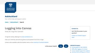 
                            6. Logging into Canvas - AskAuckland - University Of Auckland Student Portal