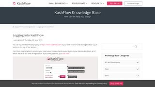 
                            6. Logging Into KashFlow - KashFlow - Kashbook Sign In
