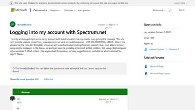 Logging into my account with Spectrum.net - Microsoft ...