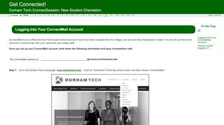 Logging Into Your ConnectMail Account - Durham Technical ... - Durham Tech Connect Mail Portal