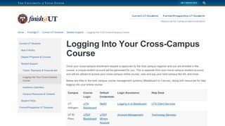 
Logging Into Your Cross-Campus Course | University of Texas ...
