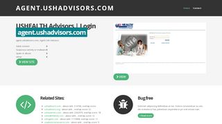 
Login: agent.ushadvisors.com USHEALTH Advisors  
