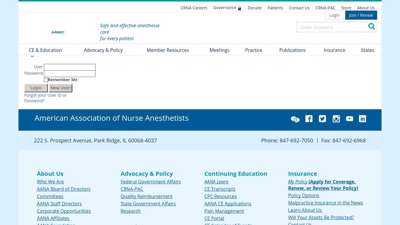 Login - American Association of Nurse Anesthetists