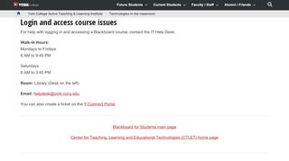 
Login and access course issues — York College / CUNY
