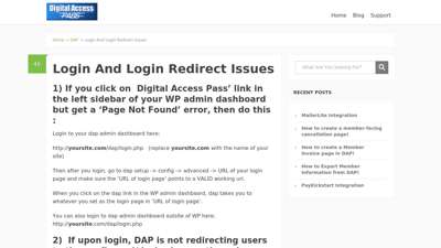 Login And Login Redirect Issues – DAP Documentation
