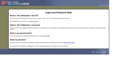 Login and Password Help