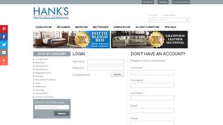 
                            6. Login and Register | Online Furniture Stores - Hank's Fine ... - Hanks Furniture Credit Card Portal