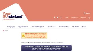 Login @ University of Sunderland Students' Union - University Of Sunderland London Campus Portal
