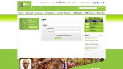 Login - Bank South Pacific - PNG