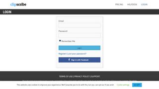 Login – ClipScribe – Automatically create attention-getting sub ... - Scribe Portal