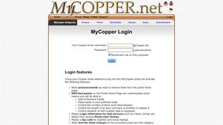 
                            1. Login - Copper.net - Mycopper Portal