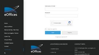 Login - eOffices, Shared Office, Private Office West Los Angeles - Private Office Portal