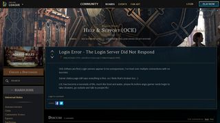 
                            3. Login Error - The Login Server Did Not Respond - OCE Boards ... - The Portal Server Did Not Respond League Of Legends 2016