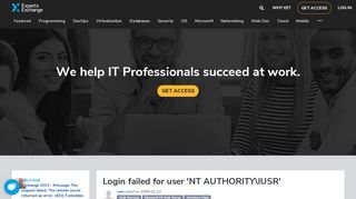 
                            6. Login failed for user 'NT AUTHORITY\IUSR' - Experts Exchange - Portal Failed For User Nt Authority Iusr
