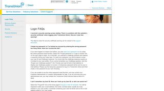 
                            5. Login FAQs - TransUnion Direct - Transunion Direct Portal Page