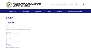 
                            4. Login - Hillsborough Academy of Math and Science K-8 - Hams Student Portal