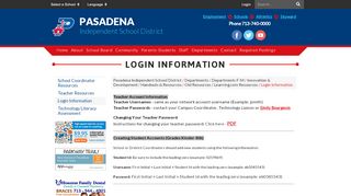 
                            3. Login Information - Pasadena Independent School District - Blackboard Pasadenaisd Org Portal