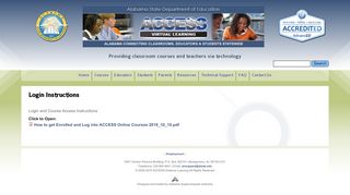 
                            2. Login Instructions | ACCESS Virtual Learning - Access Distance Learning Alabama Portal