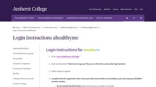 
                            7. Login Instructions ahealthyme - Amherst College - Ahealthyme Rewards Sign Up