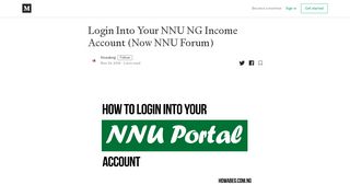 
                            5. Login Into Your NNU NG Income Account (Now NNU Forum) - Medium - Nnu Income Portal