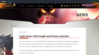 
Login Issue with Google and Nexon Launcher | MapleStory
