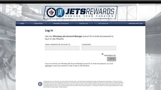 LogIn  Jets Rewards