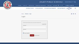 
                            2. Login | Joliet School District 86 - Joliet 86 First Class Portal