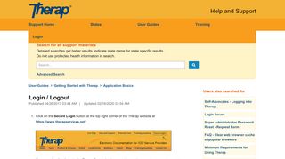 
                            3. Login / Logout - Therap Help and Support - Therap Net Portal