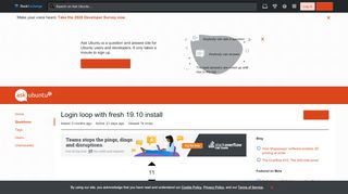 
                            13. Login loop with fresh 19.10 install - Ask Ubuntu - Loop Portal