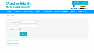 
                            2. Login - MasterMath - Master Maths Portal