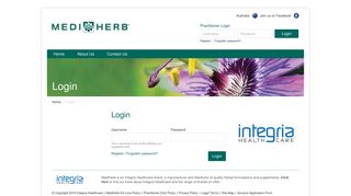 
                            7. Login - MediHerb - Integria Portal
