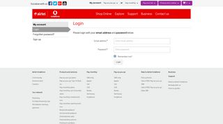 
                            6. Login | My account | Airtel-Vodafone - Airtel E Portal Login
