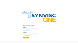 
                            3. Login - MySynviscONE - Synvisc Provider Portal