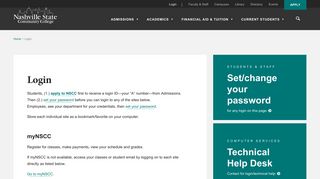 
Login | Nashville State Community College  
