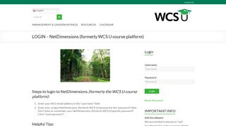 
                            4. LOGIN – NetDimensions – WCS U - Netdimensions Portal