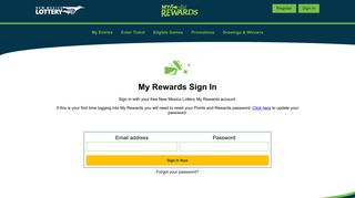 
                            6. Login – New Mexico Lottery My Rewards - Lottery Rewards Portal