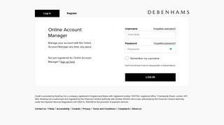 
                            1. Login - Online Account Manager | Debenhams - Debenhams Credit Card Payment Portal