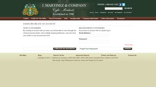 
                            6. Login or Create an Account - Martinez Fine Coffees - Jamaica Blue Portal