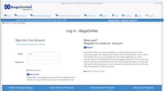
                            7. Login or Register to BagsOnNet.com - #1 Source for Plastic ...