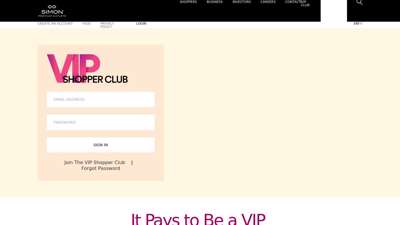 Login Or Signup For The VIP Club - Simon Premium Outlets