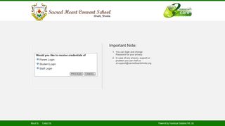 
                            4. Login Page - Important Note - Sacred Heart School Chandigarh Ecare Login