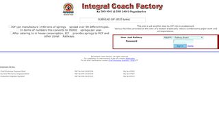 
                            8. Login Page - Integral Coach Factory - Coach Factory Portal Page